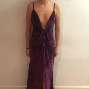 TOBI Purple Velvet Long Dress